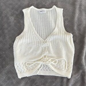 Superdown cream Tank Top with Soft Knit Design